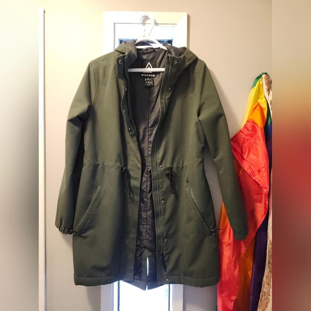 Ripzone Green Hooded Parka Coat
